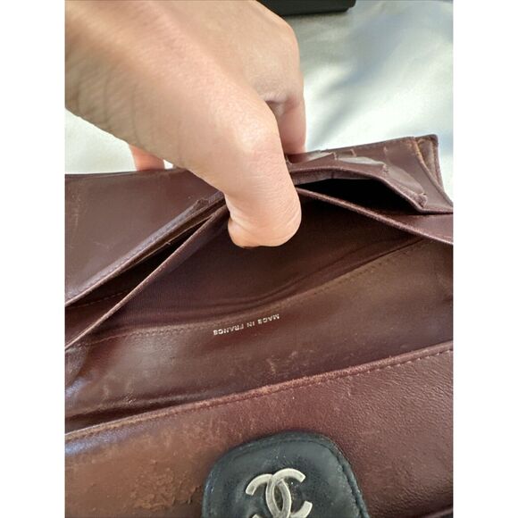 CHANEL Flap Wallet Quilted Black Silver Tone Hardware W/box - Picture 12 of 16